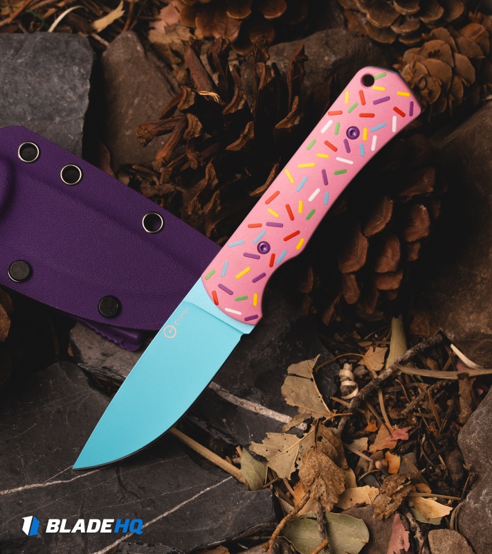 CIVIVI Jencks Dessert Warrior Fixed Blade Knife Pink G-10 (3.5" Blue)